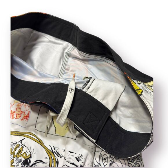 Volcom Comic Book Board Shorts Size 33" Swim Trunks Retro Beach Shorts Y2K BNWT - Picture 9 of 10